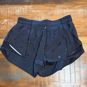 Lululemon Black Athletic Shorts with Logo (size:4)